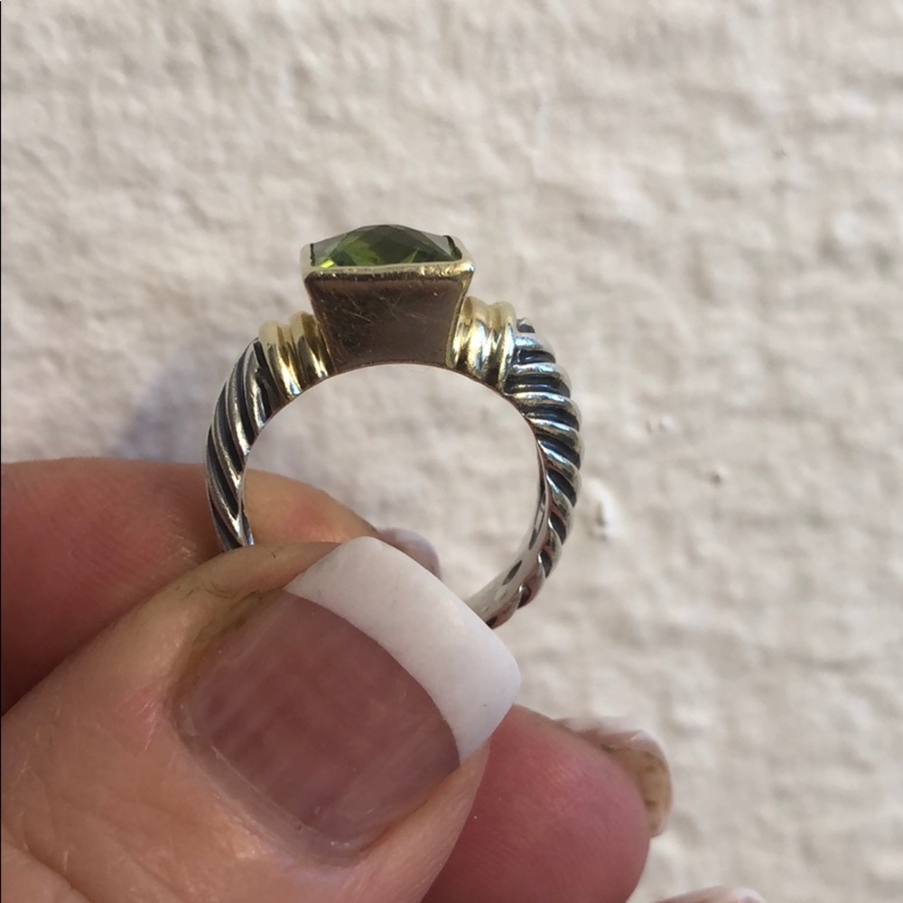 David Yurman Peridot gold silver ring - Picture 3 of 5